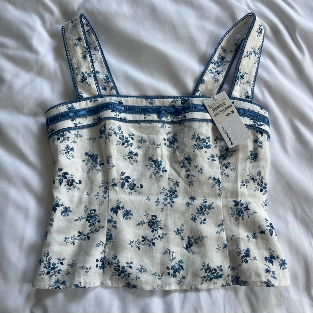 NWT Reformation Eloise Linen Top - Orlaya - Picture 9 of 9